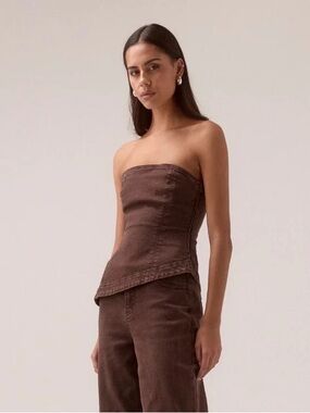 NWT SOVERE/STUDIO Zyra Strapless Corset Top - Size Large